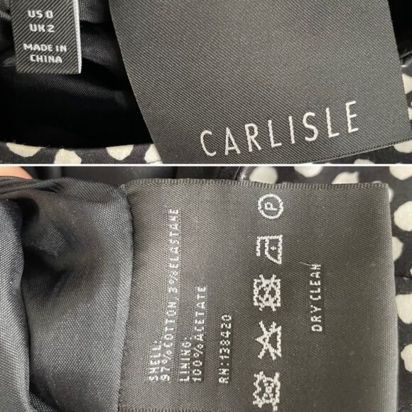 Carlisle black white polka dot front pocket shift dress 0 - Picture 12 of 13